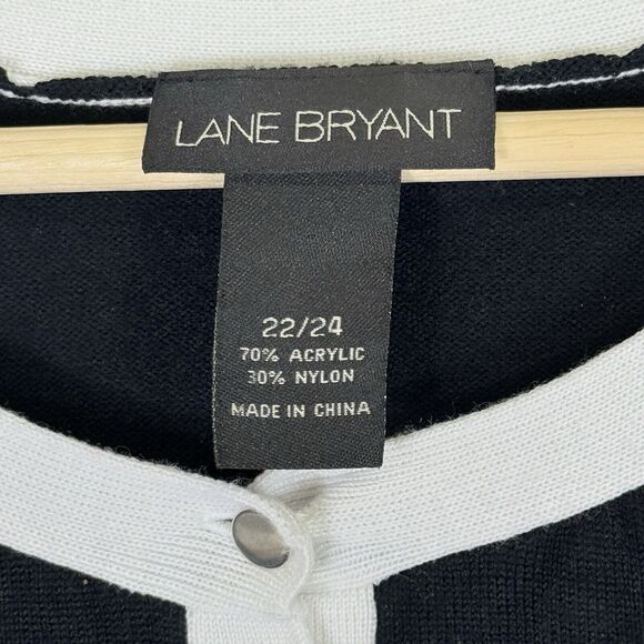 Lane Bryant Black Half Button Front Fine Knit Pullover‎ Sweater Women's 22 24 - Picture 5 of 5